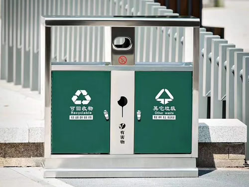 石家莊不銹鋼二分類垃圾桶