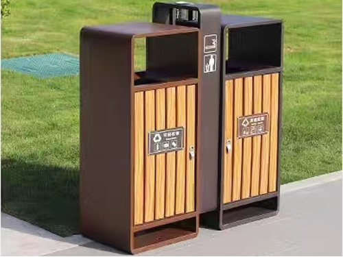 戶外鋼木垃圾桶